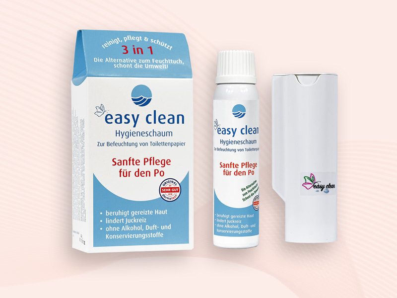easy clean • Hygieneschaum zur Befeuchtung von Toilettenpapier und zur Schonung der Umwelt